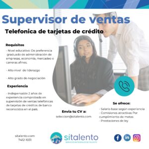 Supervisor de ventas